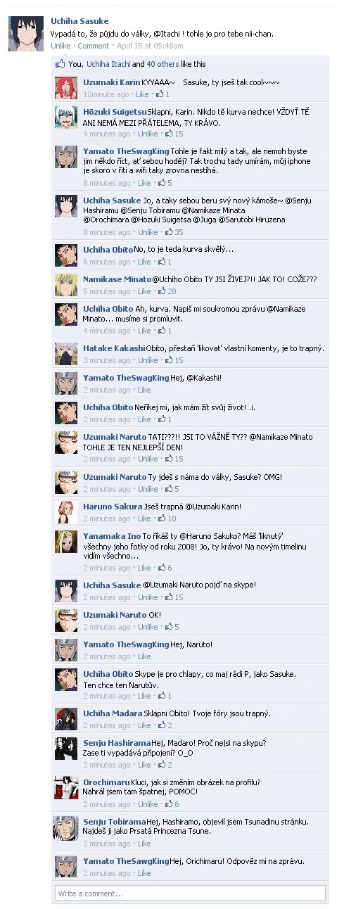 Sasukeho facebook